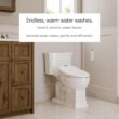 Brondell Bidet Toilet Seat S1400, Smart Toilet Seat, Dual Stainless-Steel, Self-Cleaning Nozzle With Clean Plus Technology, Endless Warm Water Bidet, Warm Air Dryer-Nightlight, Heated Seat, Round