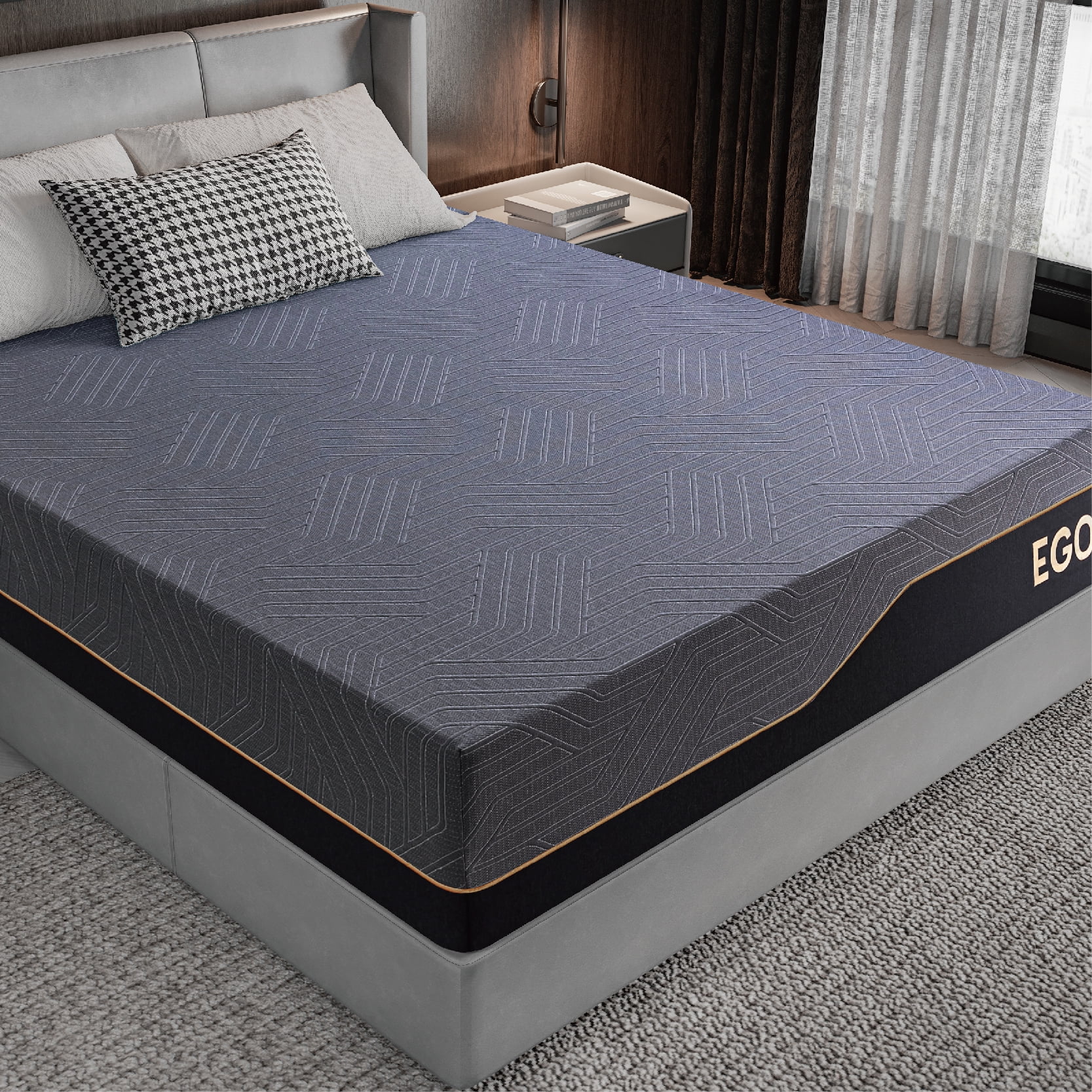 MLILY Ego Black 14 inch Full Memory Foam Mattress, Gel Mattress in a Box, Medium MLILY Ego Black 14 inch Full Memory Foam Mattress, Gel Mattress in a Box, Medium