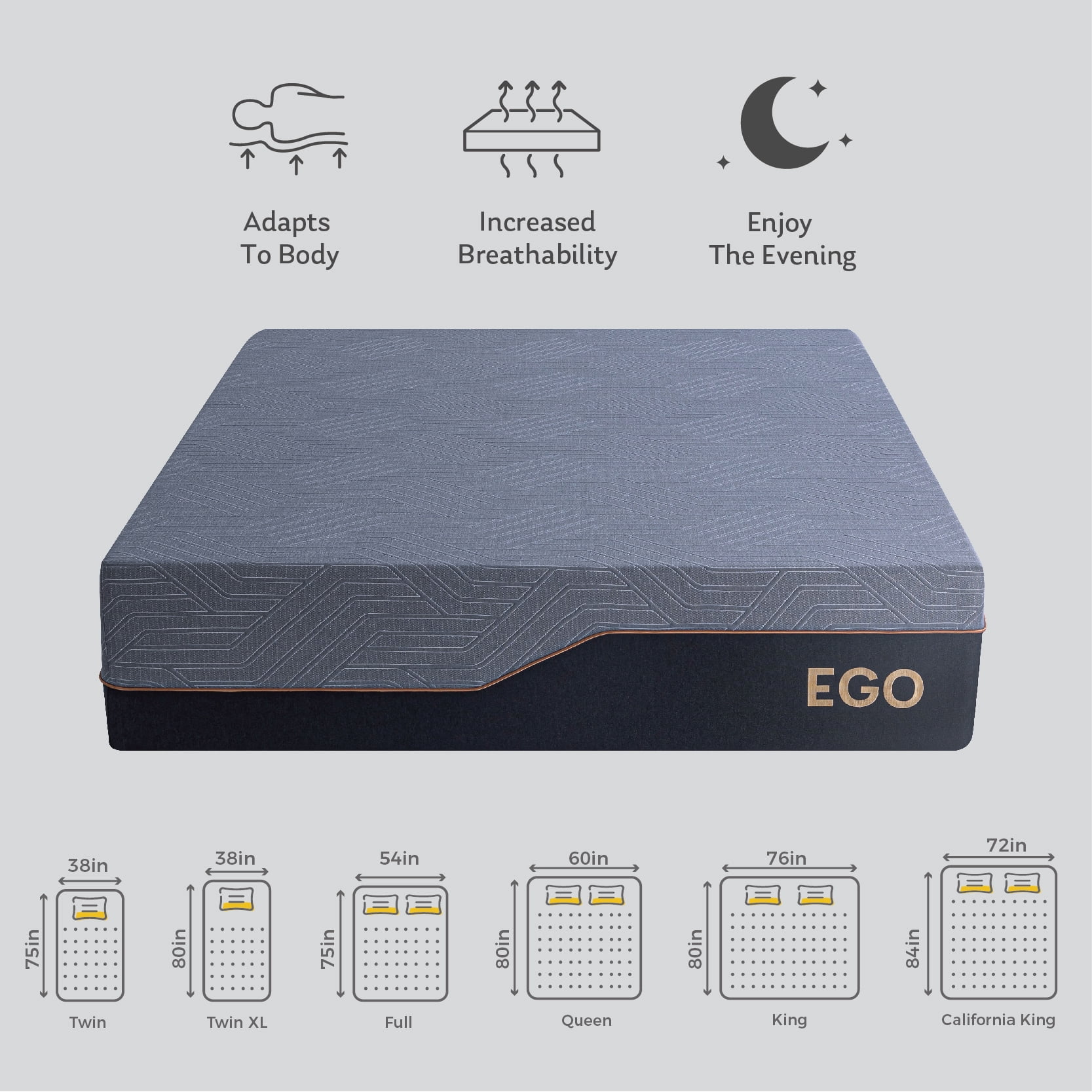 MLILY Ego Black 14 inch Full Memory Foam Mattress, Gel Mattress in a Box, Medium MLILY Ego Black 14 inch Full Memory Foam Mattress, Gel Mattress in a Box, Medium