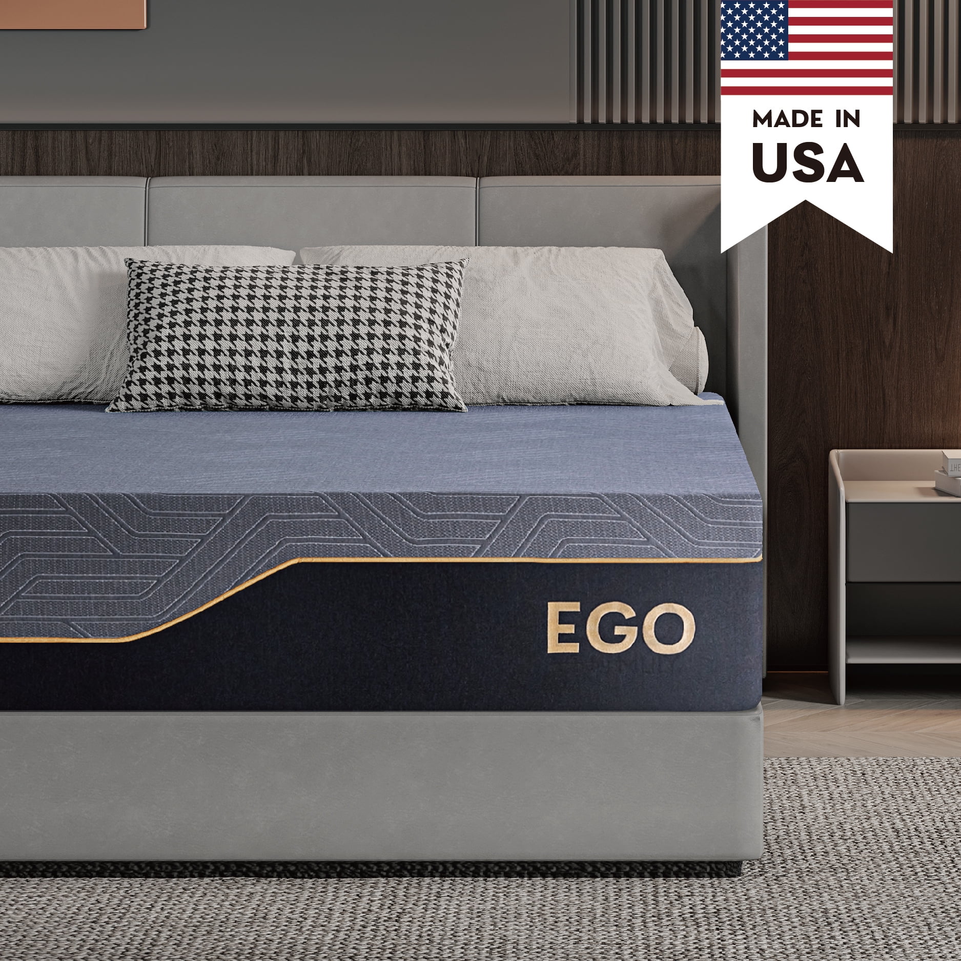 Mlily Ego Black 14 inch King Memory Foam Mattress, Gel Mattress in a Box, Medium