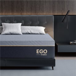 MLILY Ego Black 12 inch Hybrid Mattress, Queen Size Memory Foam Mattress, Pocket Spring
