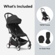 Stokke YOYO3 Stroller from 6 Months - Includes Black Frame, Seat Cushion & Canopy - Folds in & Out in a Flash - Light & Compact - Carry-On Compatible