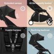 Stokke YOYO3 Stroller from 6 Months - Includes Black Frame, Seat Cushion & Canopy - Folds in & Out in a Flash - Light & Compact - Carry-On Compatible