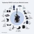 Stokke YOYO3 Stroller from 6 Months - Includes Black Frame/Air France Blue Seat Cushion + Canopy Stokke YOYO3 Stroller from 6 Months - Includes Black Frame/Air France Blue Seat Cushion + Canopy - Folds in & Out in a Flash - Light & Compact - Carry-On Compatible