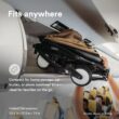 Stokke YOYO3 Stroller from 6 Months - Includes Black Frame/Olive Seat Cushion + Canopy - Folds in & Out in a Flash - Light & Compact - Carry-On Compatible