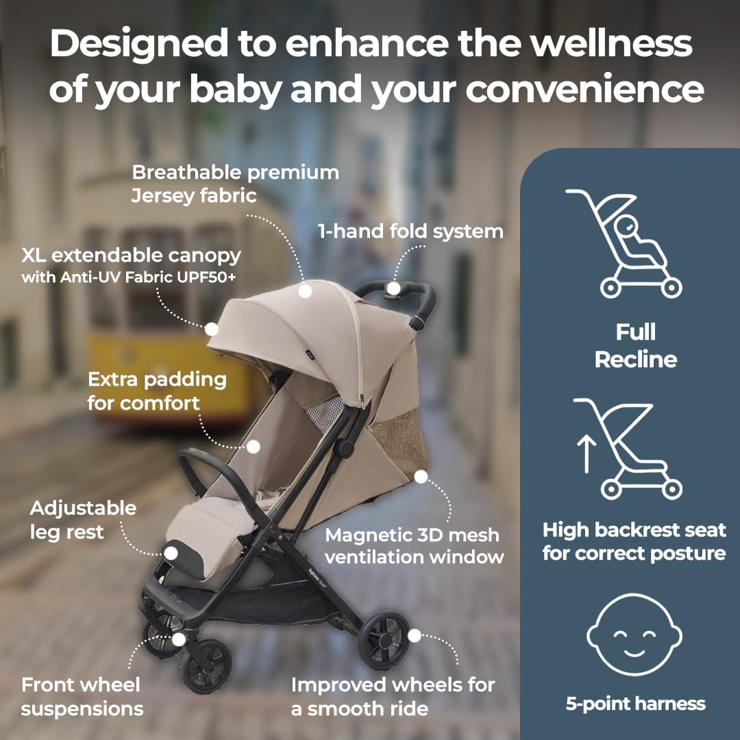 Inglesina Quid Stroller, Cosmic Black - Compact Reclining Travel Stroller for Baby & Toddler 0-55 lbs Inglesina Quid³ Stroller, Cosmic Black - Compact Reclining Travel Stroller for Baby & Toddler 0-55 lbs, One Hand fold, Car seat Compatible, Airplane Overhead, Lightweight, Foldable, XL UPF 50+ Canopy