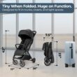 Inglesina Quid Stroller, Cosmic Black - Compact Reclining Travel Stroller for Baby & Toddler 0-55 lbs Inglesina Quid³ Stroller, Cosmic Black - Compact Reclining Travel Stroller for Baby & Toddler 0-55 lbs, One Hand fold, Car seat Compatible, Airplane Overhead, Lightweight, Foldable, XL UPF 50+ Canopy