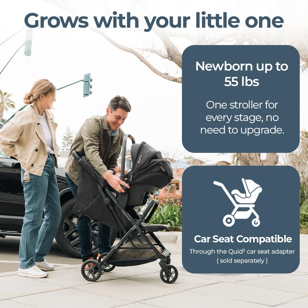 Inglesina Quid Stroller, Cosmic Black - Compact Reclining Travel Stroller for Baby & Toddler 0-55 lbs Inglesina Quid³ Stroller, Cosmic Black - Compact Reclining Travel Stroller for Baby & Toddler 0-55 lbs, One Hand fold, Car seat Compatible, Airplane Overhead, Lightweight, Foldable, XL UPF 50+ Canopy