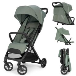 Inglesina Quid³ Stroller, Planet Green - Compact Reclining Travel Stroller for Baby & Toddler 0-55 lbs, One Hand fold, Car seat Compatible, Airplane Overhead, Lightweight, Foldable, XL UPF 50+ Canopy