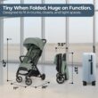 Inglesina Quid³ Stroller, Planet Green - Compact Reclining Travel Stroller for Baby & Toddler 0-55 lbs, One Hand fold, Car seat Compatible, Airplane Overhead, Lightweight, Foldable, XL UPF 50+ Canopy
