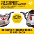 Saris Bones EX 2-Bike Trunk Rack Bicycle Carrier, Durable, Rust-Free, Anti-Sway Straps, Made in USA, Arc-Based Design, 100% Recyclable Materials