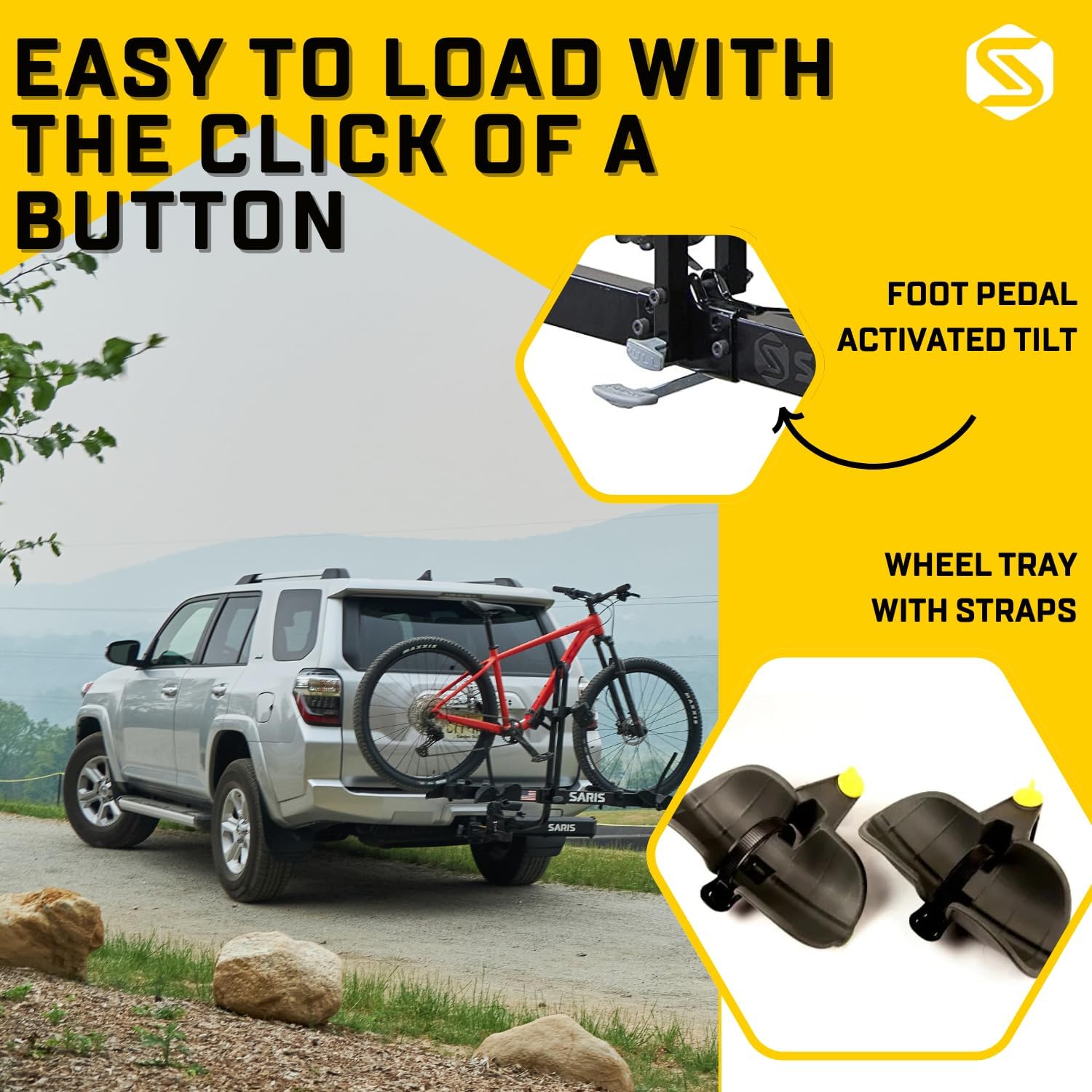 Saris Freedom 2-Bike Hitch Rack – Universal Fit for All Bike Types, 1¼" & 2" Receivers, 120 lb Capacity Saris Freedom 2-Bike Hitch Rack – Universal Fit for All Bike Types, 1¼" & 2" Receivers, 120 lb Capacity, Compact Design, Secure Ratcheting Straps