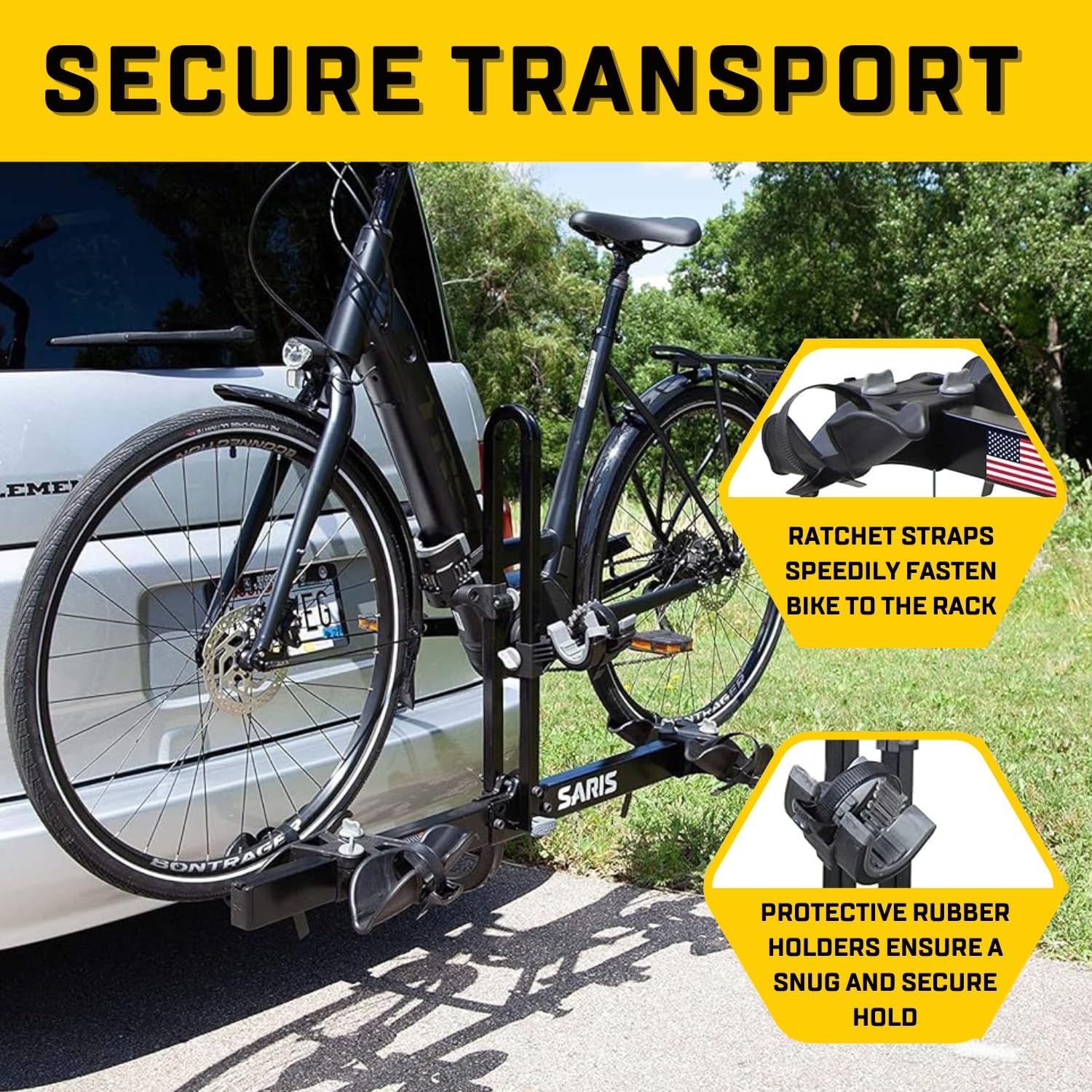 Saris Freedom 2-Bike Hitch Rack – Universal Fit for All Bike Types, 1¼" & 2" Receivers, 120 lb Capacity Saris Freedom 2-Bike Hitch Rack – Universal Fit for All Bike Types, 1¼" & 2" Receivers, 120 lb Capacity, Compact Design, Secure Ratcheting Straps