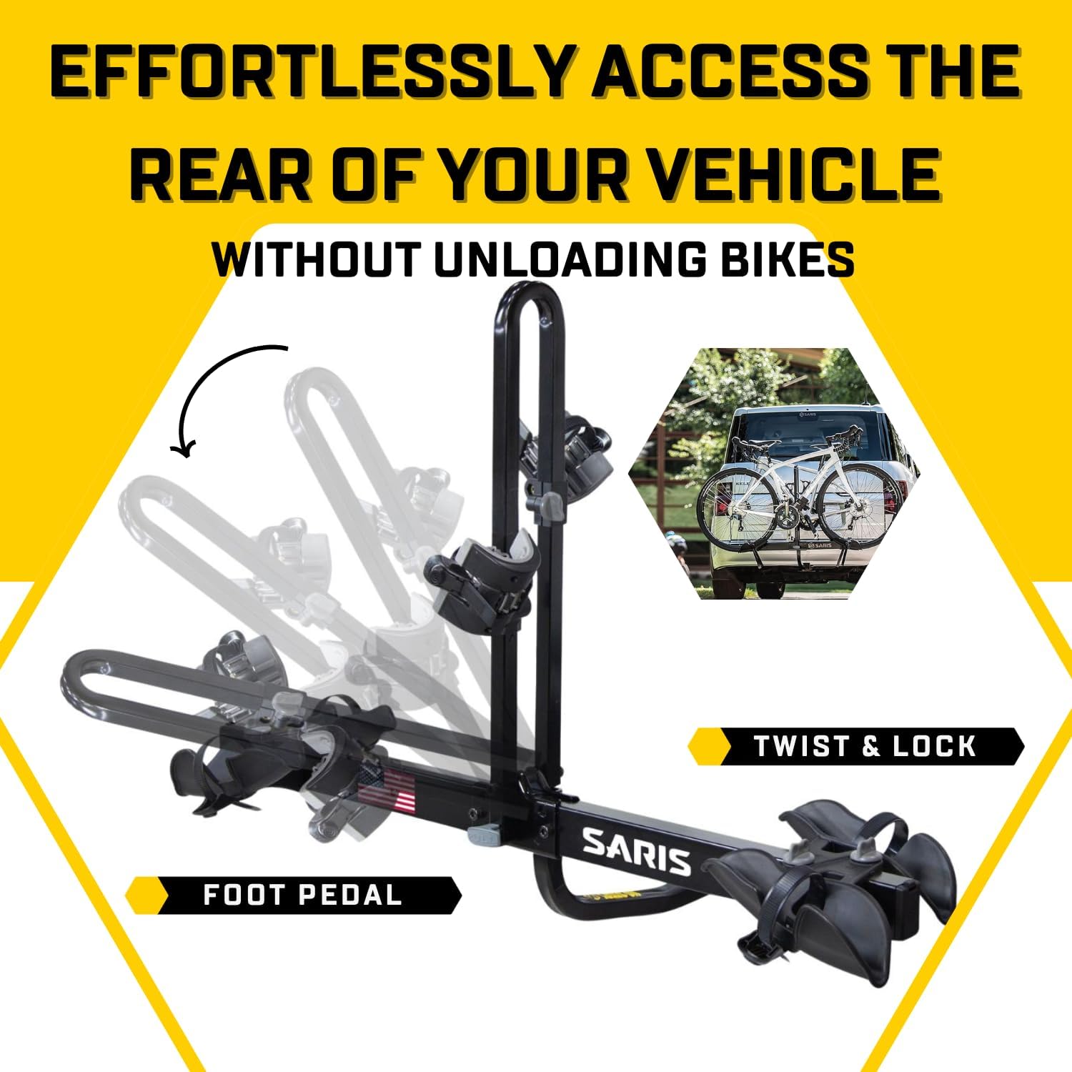 Saris Freedom 2-Bike Hitch Rack – Universal Fit for All Bike Types, 1¼" & 2" Receivers, 120 lb Capacity Saris Freedom 2-Bike Hitch Rack – Universal Fit for All Bike Types, 1¼" & 2" Receivers, 120 lb Capacity, Compact Design, Secure Ratcheting Straps