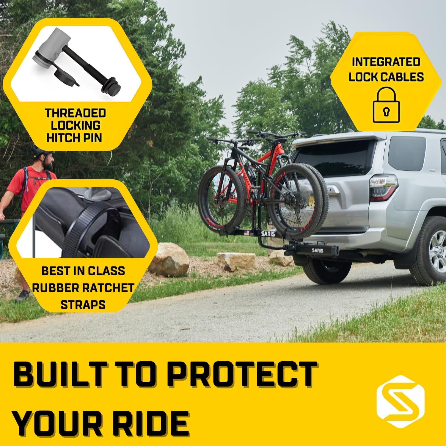 Saris Freedom 2-Bike Hitch Rack – Universal Fit for All Bike Types, 1¼" & 2" Receivers, 120 lb Capacity Saris Freedom 2-Bike Hitch Rack – Universal Fit for All Bike Types, 1¼" & 2" Receivers, 120 lb Capacity, Compact Design, Secure Ratcheting Straps