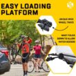 Saris All Star 2 Bike Hitch Rack with Secure & Easy to Load Platform - Adjustable Arms, Universal Hitch, Wide Wheel Trays, Ratchet Straps, Fold-Down Mast for Hatch Access