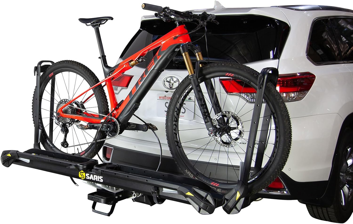 Saris Bike Racks, Modular Hitch System Base, MHS 1+1 Universal Hitch Base, Fits1.25 and 2" Hitch, Holds 1 Bike on Base +1 Additional Add On Saris Bike Racks, Modular Hitch System Base, MHS 1+1 Universal Hitch Base, Fits1.25 and 2" Hitch, Holds 1 Bike on Base +1 Additional Add On