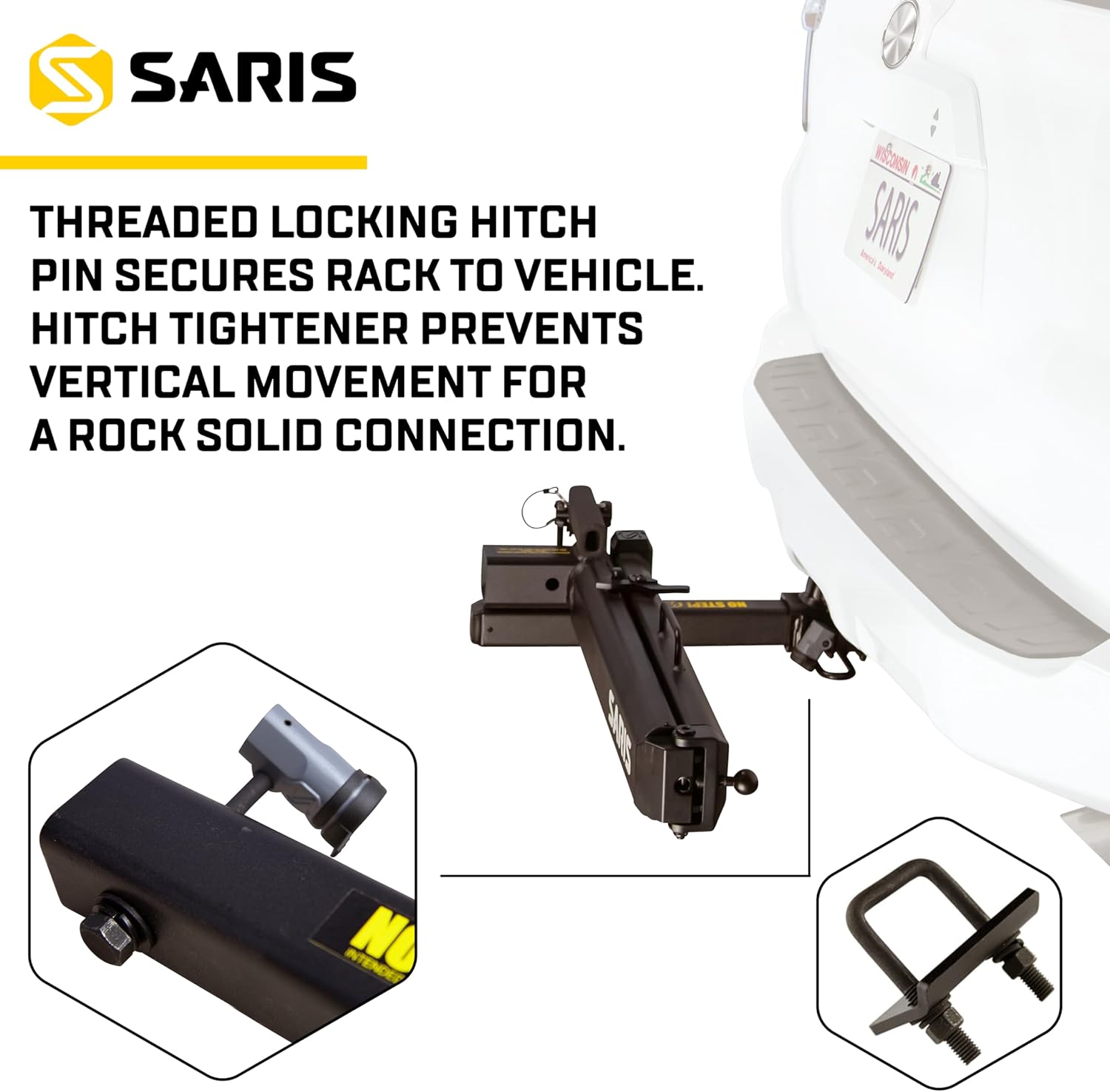 Saris Swing Away Hitch Adapter by Saris | 2" Receiver, 250 lb Capacity | Easy Access & Foldable | Black Alloy Steel | Made in The USA Swing Away Hitch Adapter by Saris | 2" Receiver, 250 lb Capacity | Easy Access & Foldable | Black Alloy Steel | Made in The USA