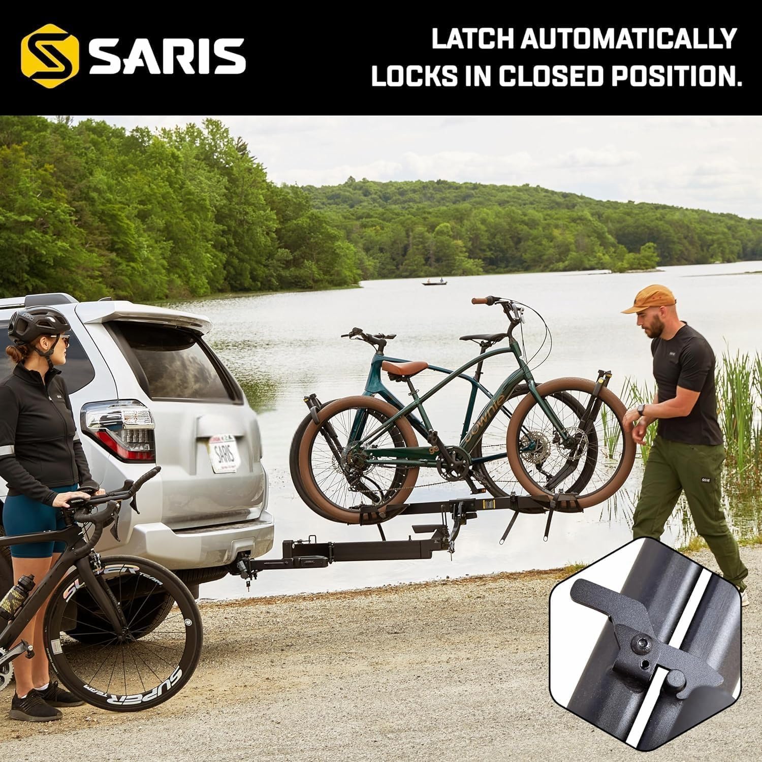 Saris Swing Away Hitch Adapter by Saris | 2" Receiver, 250 lb Capacity | Easy Access & Foldable | Black Alloy Steel | Made in The USA Swing Away Hitch Adapter by Saris | 2" Receiver, 250 lb Capacity | Easy Access & Foldable | Black Alloy Steel | Made in The USA