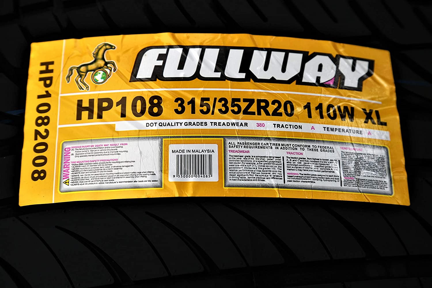 Pair of 2 Fullway HP108 315/35ZR20 315/35R20 110W XL High Performance a/s All Season Tires Pair of 2 Fullway HP108 315/35ZR20 315/35R20 110W XL High Performance a/s All Season Tires