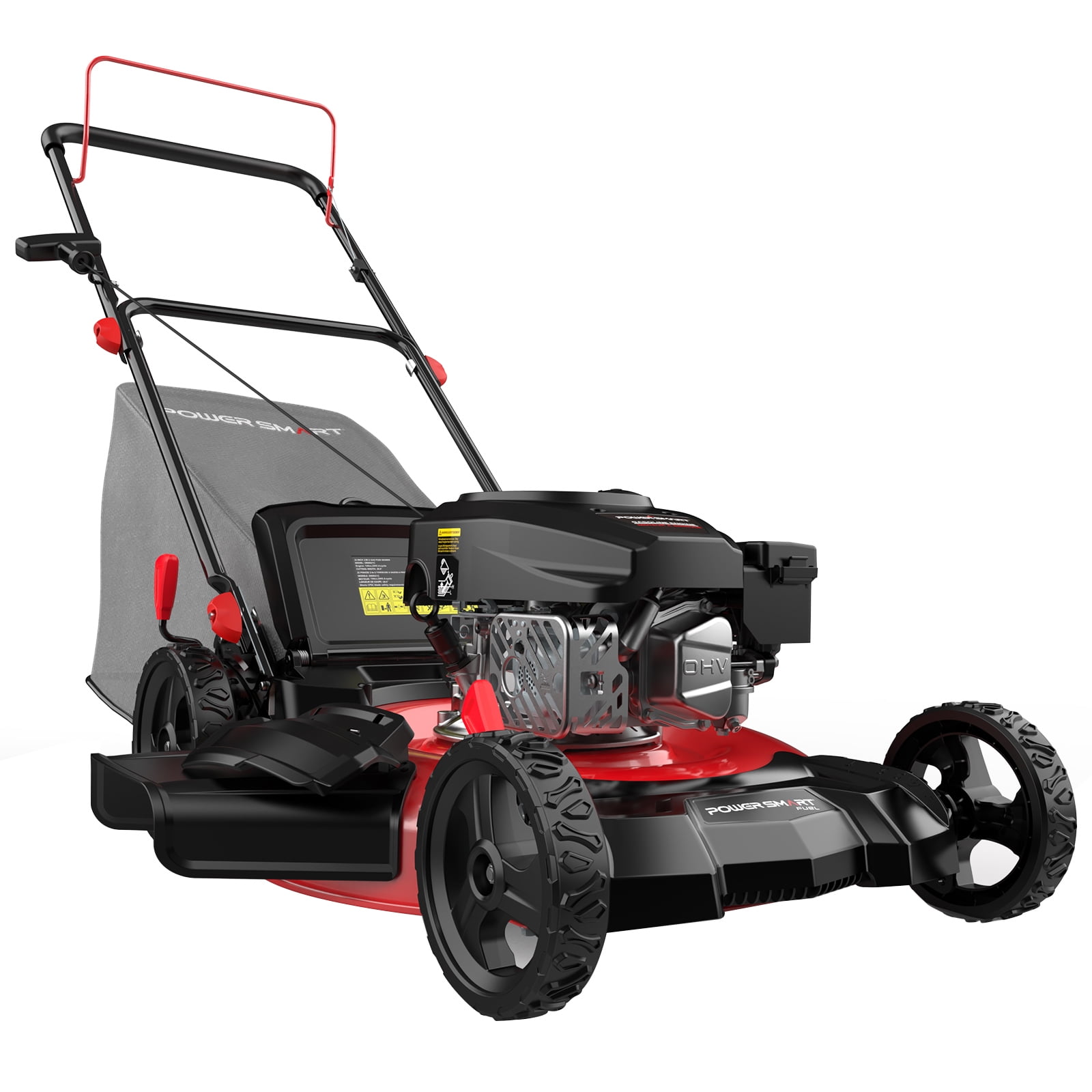 PowerSmart 21" 144cc Gas Push Lawn Mower , with 6-Position Height Adjustment, 3-in-1 Cutting