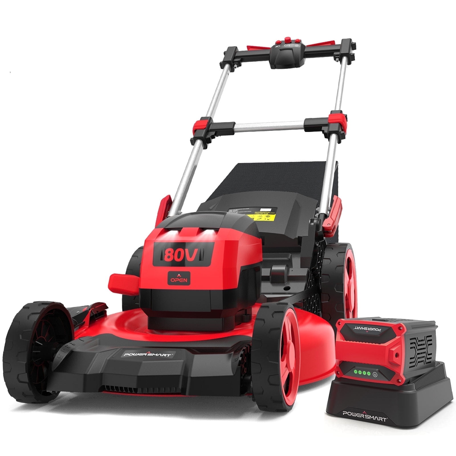 PowerSmart 80V 6.0Ah 21" Cordless lawn mower, bushless and 5-position height adjustment