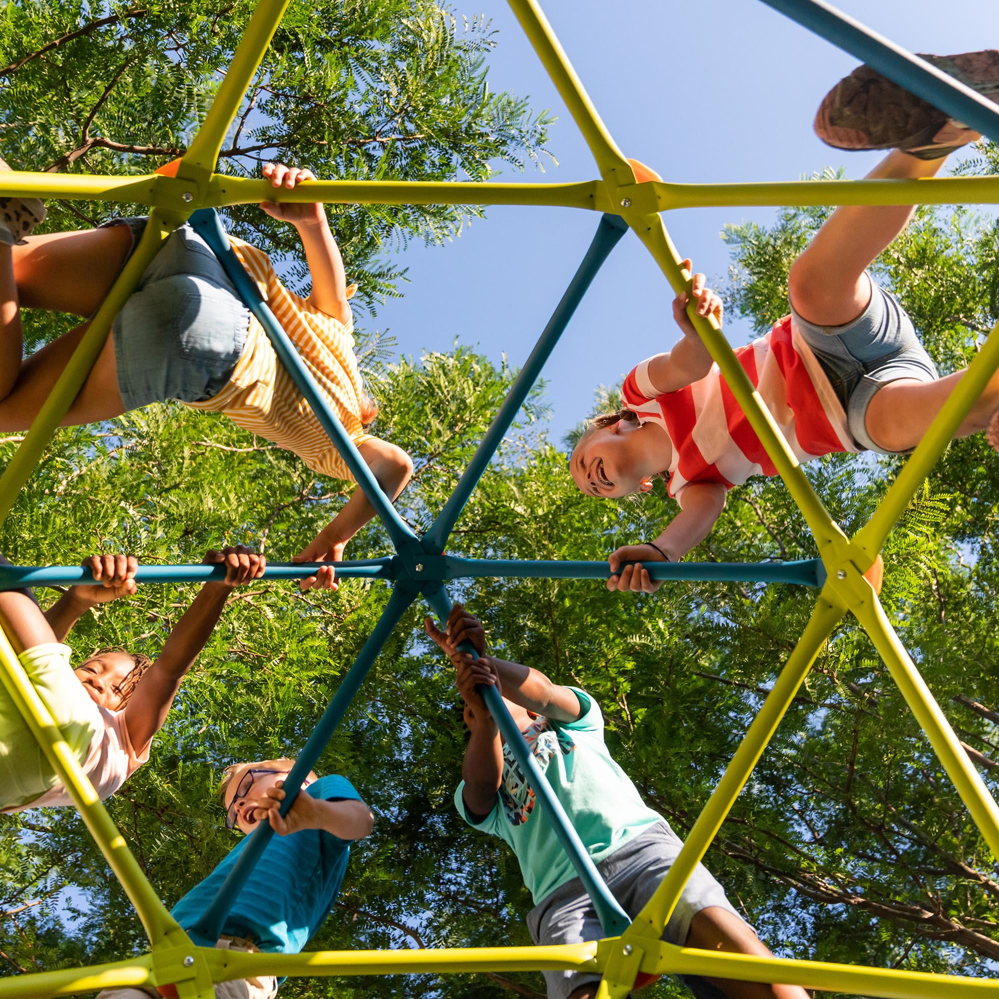 Lifetime Kid's Outdoor 7 ft. 3 in. H and 7 ft. 9 in. W Metal Climbing Tower, Blue and Lime Green (90994) Lifetime Kid's Outdoor 7 ft. 3 in. H and 7 ft. 9 in. W Metal Climbing Tower, Blue and Lime Green (90994)