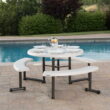 Lifetime Plastic Round Picnic Table, Almond 260205