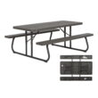Lifetime 6 Foot Folding Polyethylene Picnic Table, Brown (60105)