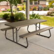 Lifetime 6 Foot Folding Polyethylene Picnic Table, Brown (60105)