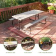 Lifetime 6 Foot Folding Polyethylene Picnic Table, Brown (60105)