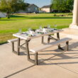 Lifetime 6-Foot W-Frame Desert Sand - HDPE Folding Picnic Table (60364)