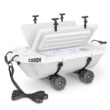 Cuddy 40 QT Floating Cooler and Dry Storage Vessel with Cuddy Crawler Wheel Kit - White