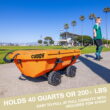 Cuddy 40 QT Floating Cooler and Dry Storage Vessel with Cuddy Crawler Wheel Kit - Orange