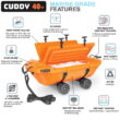Cuddy 40 QT Floating Cooler and Dry Storage Vessel with Cuddy Crawler Wheel Kit - Orange