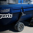 Cuddy 40 QT Floating Cooler and Dry Storage Vessel with Cuddy Crawler Wheel Kit - Navy