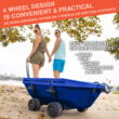Cuddy 40 QT Floating Cooler and Dry Storage Vessel with Cuddy Crawler Wheel Kit - Navy