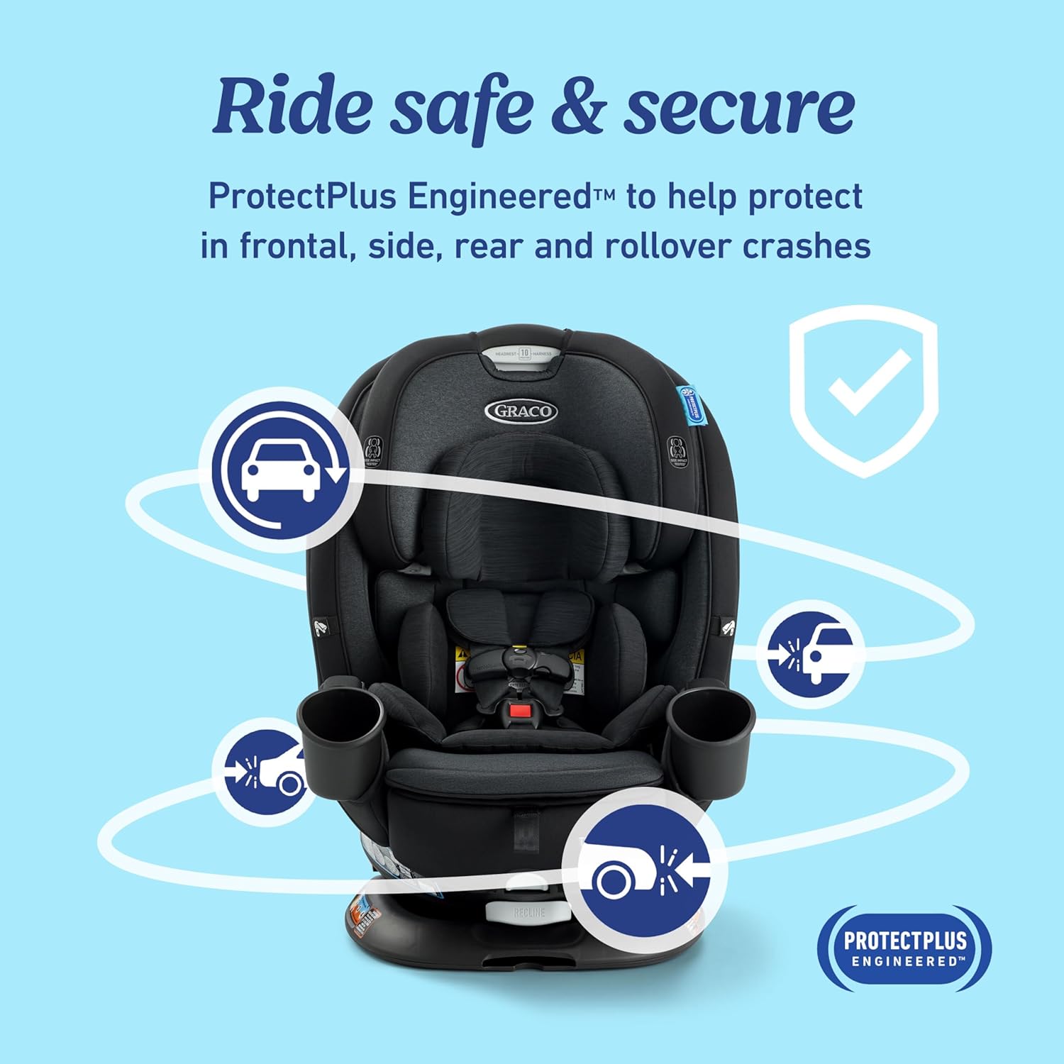 Graco Turn2Me 3-in-1 Rotating Convertible Car Seat, Cambridge, Featuring Headrest and Harness Adjust, Easy Installation and Steel Reinforced Frame Graco Turn2Me 3-in-1 Rotating Convertible Car Seat, Cambridge, Featuring Headrest and Harness Adjust, Easy Installation and Steel Reinforced Frame