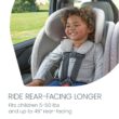 Britax One4Life Slim All-in-One Car Seat, 10 Years of Use, 17.5” SpaceSaver Design, Converts from Rear-Facing Infant Car Seat to Forward-Facing Booster Seat, ClickTight Installation, Mineral Gray