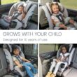 Britax One4Life Slim All-in-One Car Seat, 10 Years of Use, 17.5” SpaceSaver Design, Converts from Rear-Facing Infant Car Seat to Forward-Facing Booster Seat, ClickTight Installation, Raven Black