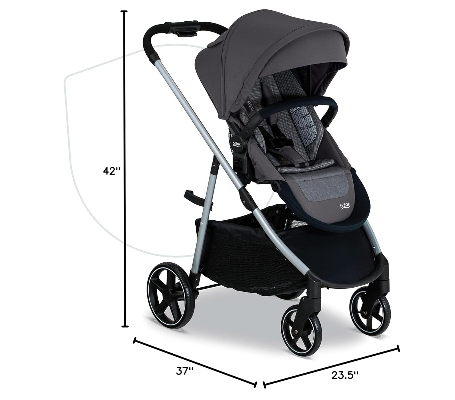 Britax Grove Modular Stroller, Lightweight Stroller with CozyFit Insert and Bumper Bar, 6 Ways to Ride, SafeWash, Pindot Stone Britax Grove Modular Stroller, Lightweight Stroller with CozyFit Insert and Bumper Bar, 6 Ways to Ride, SafeWash, Pindot Stone