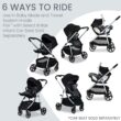 Britax Grove Modular Stroller, Lightweight Stroller with CozyFit Insert and Bumper Bar, 6 Ways to Ride, SafeWash, Pindot Onyx