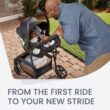 Britax Willow Brook Baby Travel System, Infant Car Seat and Stroller Combo with Aspen Base, ClickTight Technology, RightSize System and 4 Ways to Stroll, Onyx Glacier