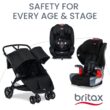 Britax Willow Brook Baby Travel System, Infant Car Seat and Stroller Combo with Aspen Base, ClickTight Technology, RightSize System and 4 Ways to Stroll, Navy Glacier