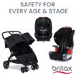 Britax Willow Brook Baby Travel System, Infant Car Seat and Stroller Combo with Aspen Base, ClickTight Technology, RightSize System and 4 Ways to Stroll, Graphite Glacier
