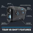 Bushnell Golf Tour V6 Shift Laser Rangefinder | Slope Compensation, PinSeeker, Magnetic Mount, 6X Magnification, 1300 Yard Range