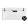 Original 110 Quart Ice Chest Heavy Duty High Performance Roto-Molded Commercial Grade Insulated Cooler with Wheels, White