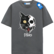 9 Lives Skull Cat Tee, Halloween Shirt