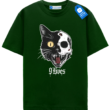 9 Lives Skull Cat Tee, Halloween Shirt