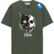 9 Lives Skull Cat Tee, Halloween Shirt